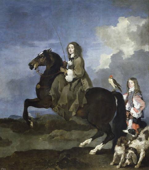 Bourdon, Sebastien Queen Christina of Sweden on Horseback